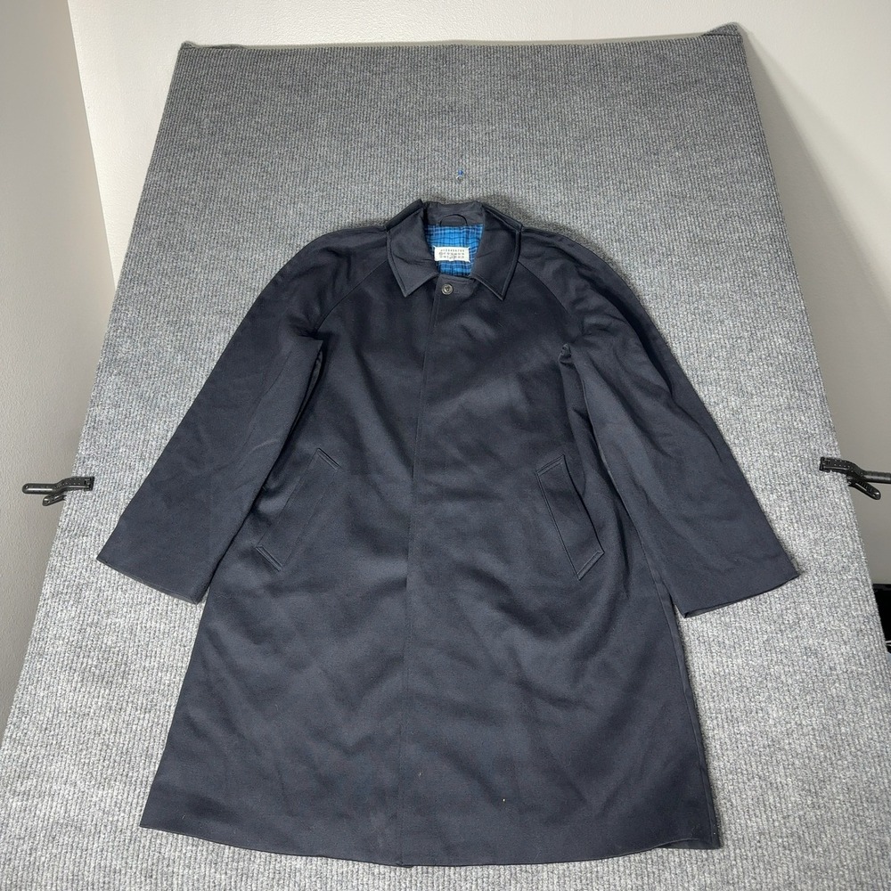 Maison Margiela Trench‎ Coat Mens 48 Navy Blue S50AA0092 Luxury Designer Wool